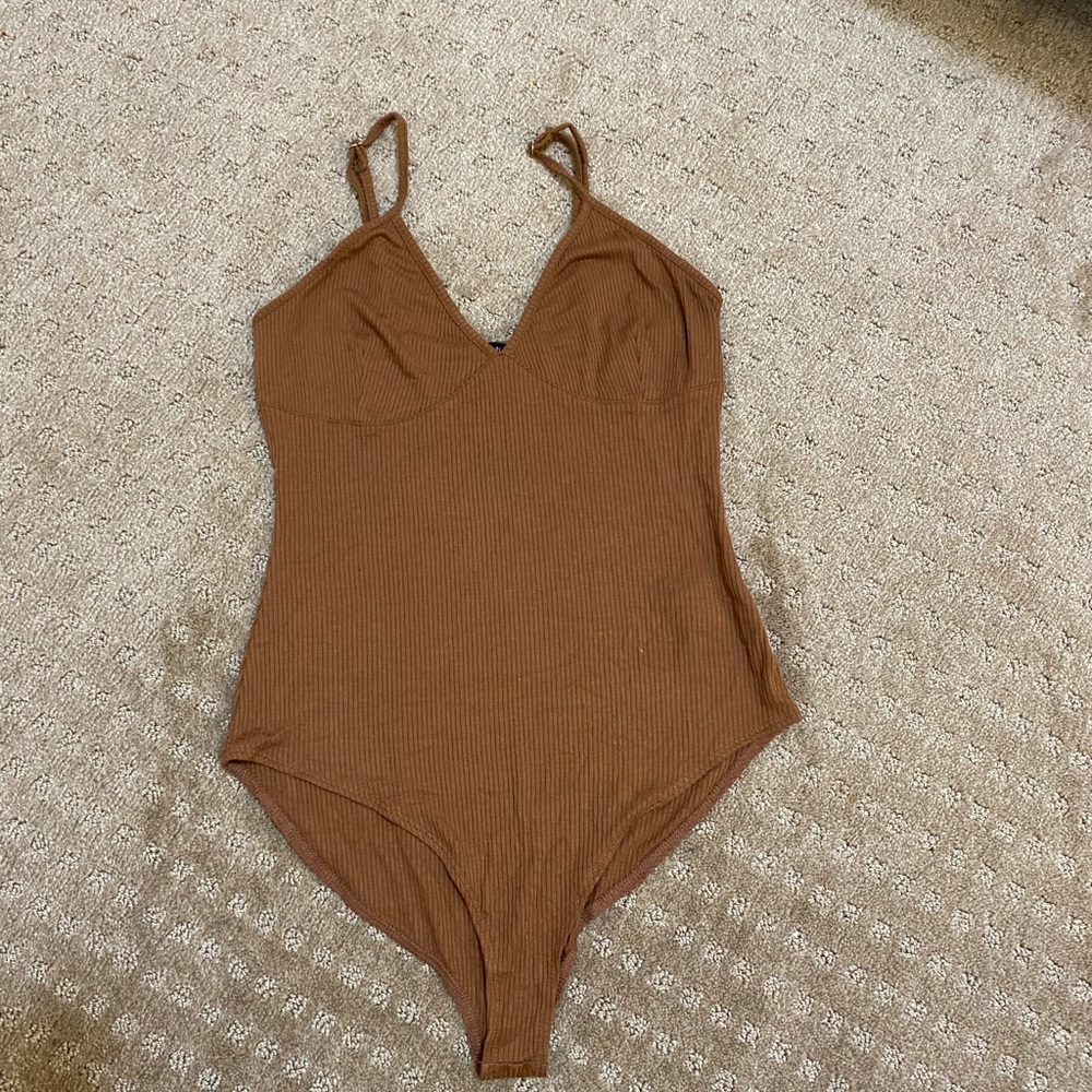 tan ribbed bodysuit